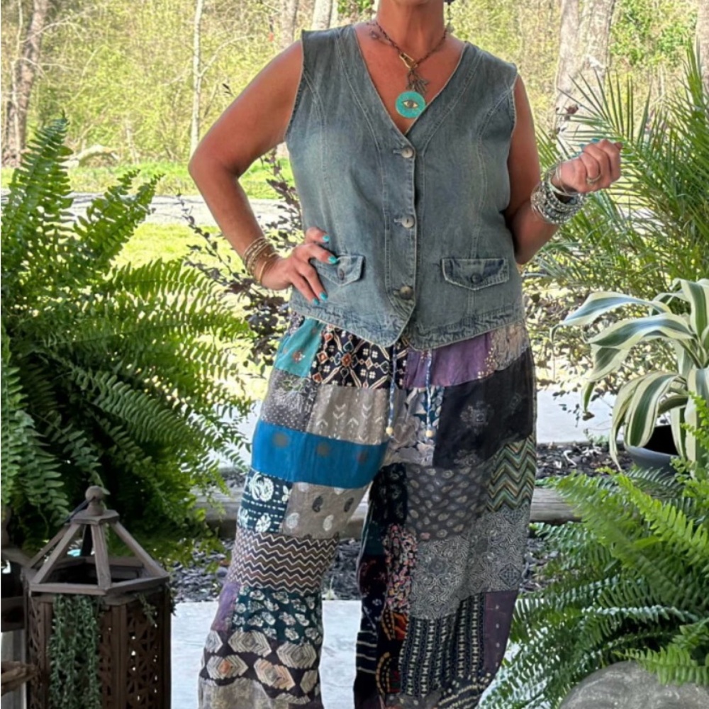 NWT Artisan Patchwork Wide Leg Pants